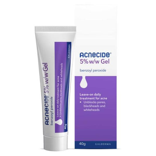 Acnecide 5% w/w Gel - Benzoyl Peroxide 40g