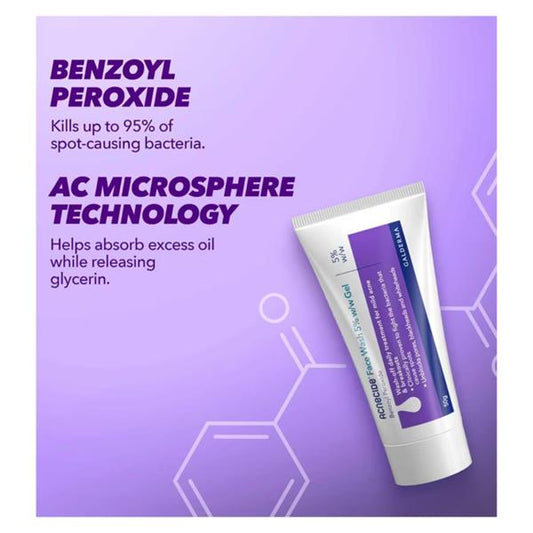 Acnecide Wash 5% w/w Gel - Face, back & chest 50g