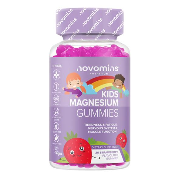 Novomins Kids Magnesium 30 Strawberry Flavoured Gummies