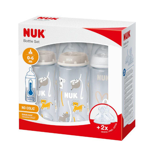 NUK Bottle Set - 0-6m - No Colic - 3x 300ml