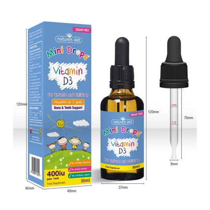 Natures Aid - Mini Drops - 3months to 5 years