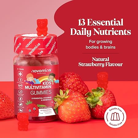 Novomins - Kids Multivitamin Gummies Strawberry - 3+ Years - 30 Pack