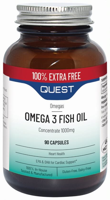 Quest Omega 3 Fish Oil 1000mg (100% extra free)